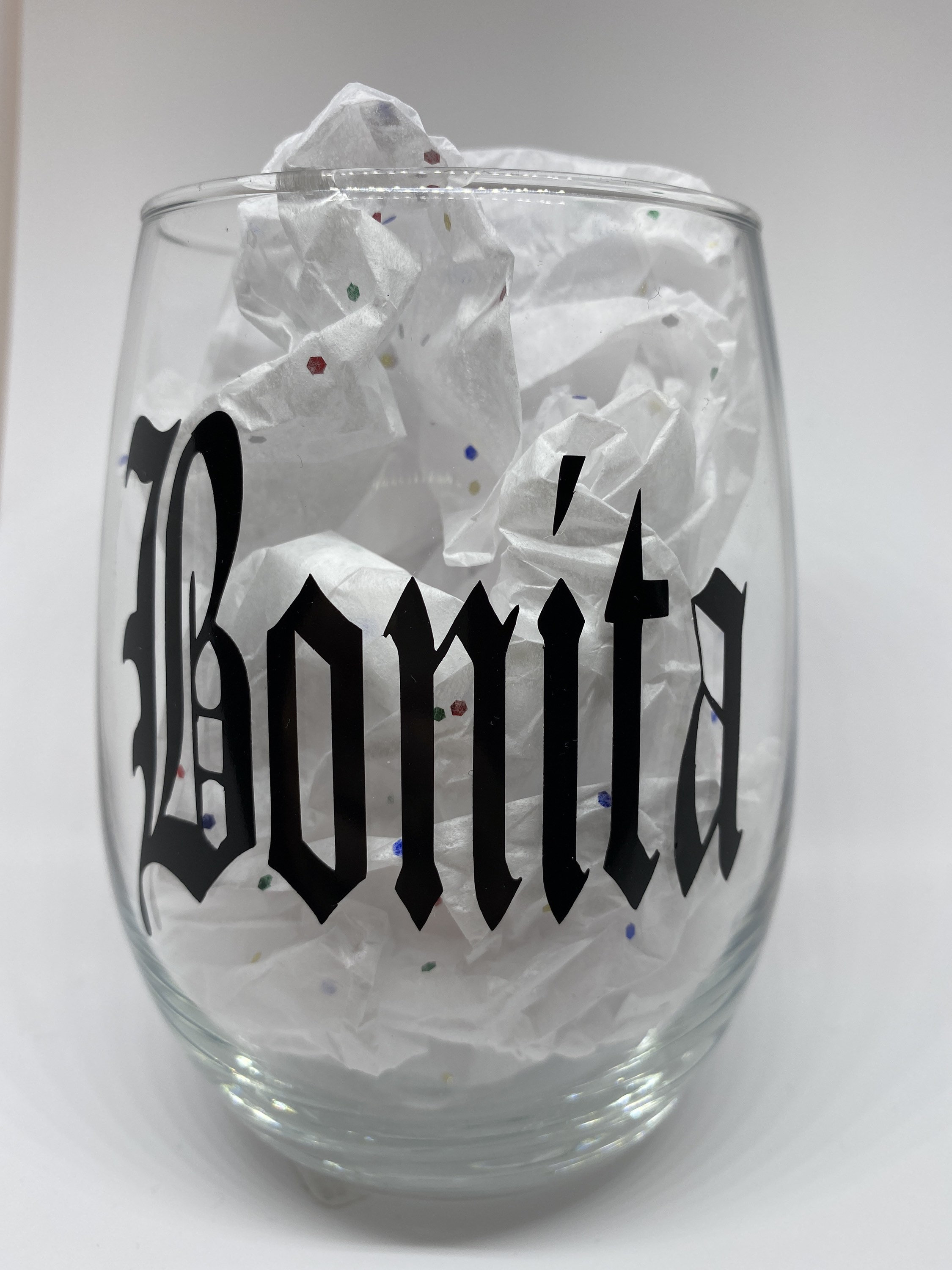 Bonita Stemless Wine Glass Etsy Sweden