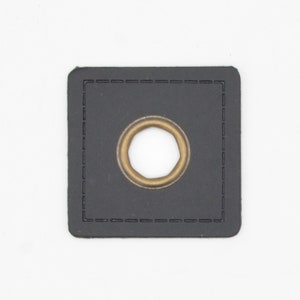 Eyelet patches eyelets on black artificial leather 2 pieces sewing accessories Maraki