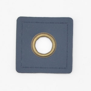 Eyelet patches eyelets on dark blue artificial leather 2 pieces sewing accessories Maraki