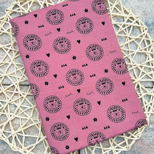 Muslin Cotton Fabrics Double Gauze Löwenbär Stark Old Pink Maraki