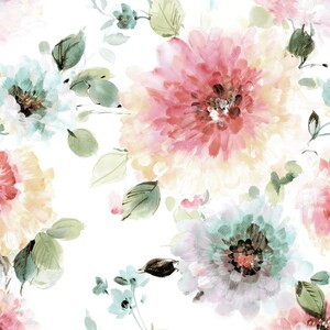 Jersey Watercolor Flowers Cotton Jersey Maraki