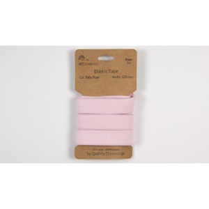 Rubber Band Elastic Tape Baby Pink 20 mm (2 cm) wide 3 m in one piece elastic and flat