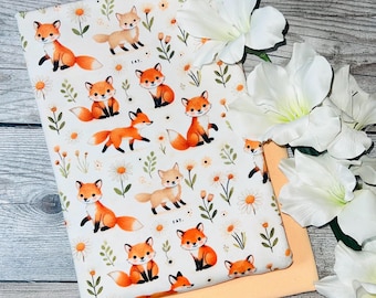 Kombi Paket Baumwolljersey süße Sommer Füchse Fuchs geblümt mit Bündchen ab 0,25 m Neu