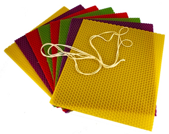 Candle Making Kit coloured beeswax for rolled candle bees wax & wick Candle Making Kit coloured beeswax for rolled candle bees wax & wick