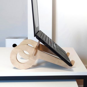 Laptop stand. Perfect for home office. Laptop riser. Wood laptop stand. Improves notebook cooling. Adjust laptop stand. Wooden MacBook tray.