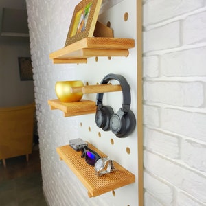 Wall Organizer, Display Pegboard, Shelving. Display Unit. Montessori Furniture. Peg Board Organizer. Wall decoration. image 3