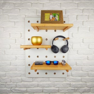 Wall Organizer, Display Pegboard, Shelving. Display Unit. Montessori Furniture. Peg Board Organizer. Wall decoration. image 7