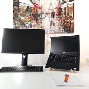 Support Ordinateur Portable,  Support PC Portable Ventilé,  Support pour Ordinateur en Bois, Compatible avec Laptops 13 à 17 "