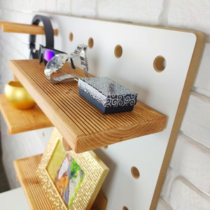 Wall Organizer, Display Pegboard, Shelving. Display Unit. Montessori Furniture. Peg Board Organizer. Wall decoration. image 2