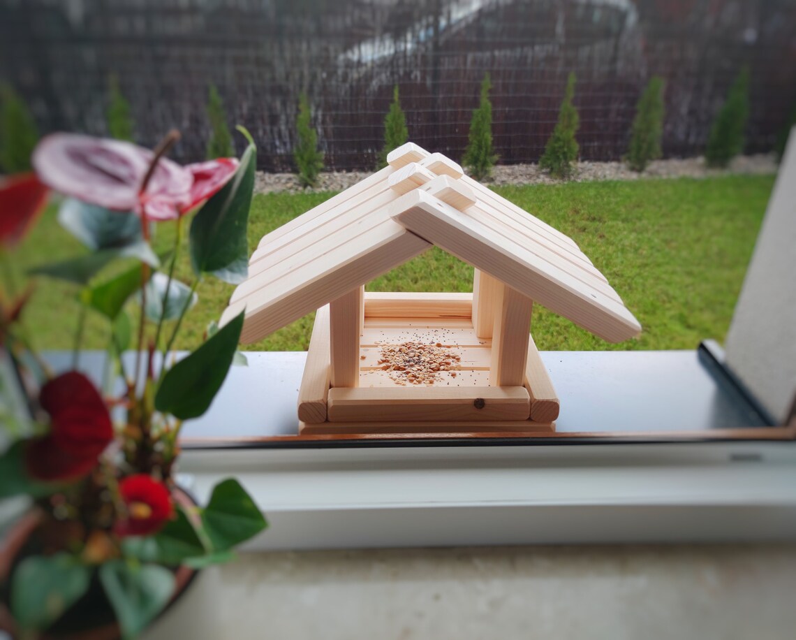 Vogelfutter für Balkon für Fenster Holz Vogelhaus hängen