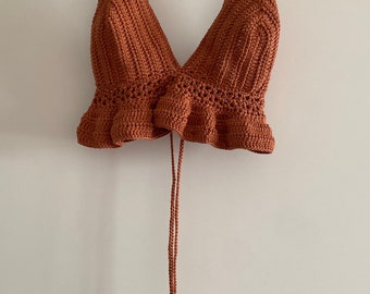 Top fatto a mano , top realizzato all’uncinetto , handmade , 100% cotone