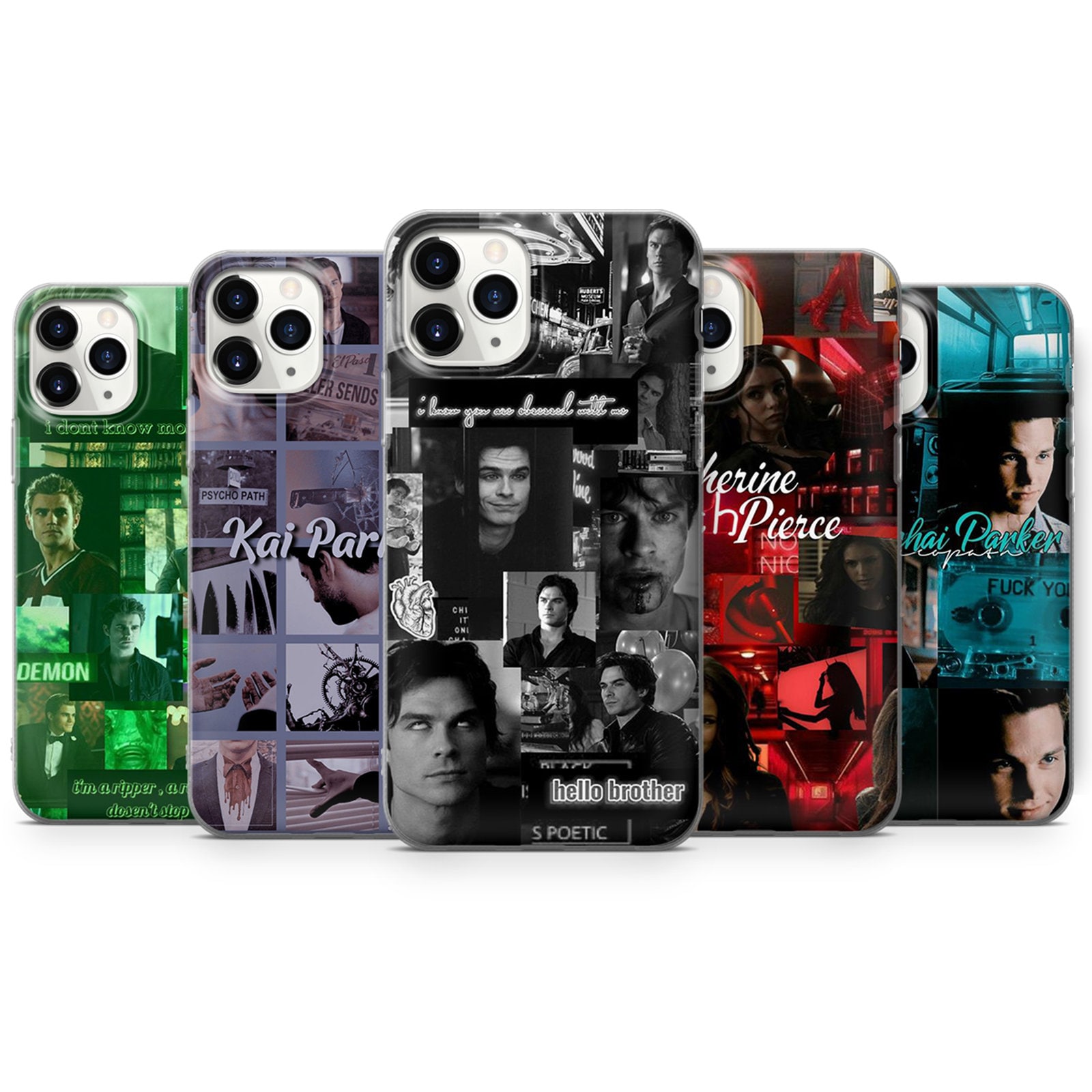 The Vampires Diaries, Stefan Damon Salvatore Elena Fits for iPhone 14, 14  Pro Max, Fits for Huawei, Samsung 