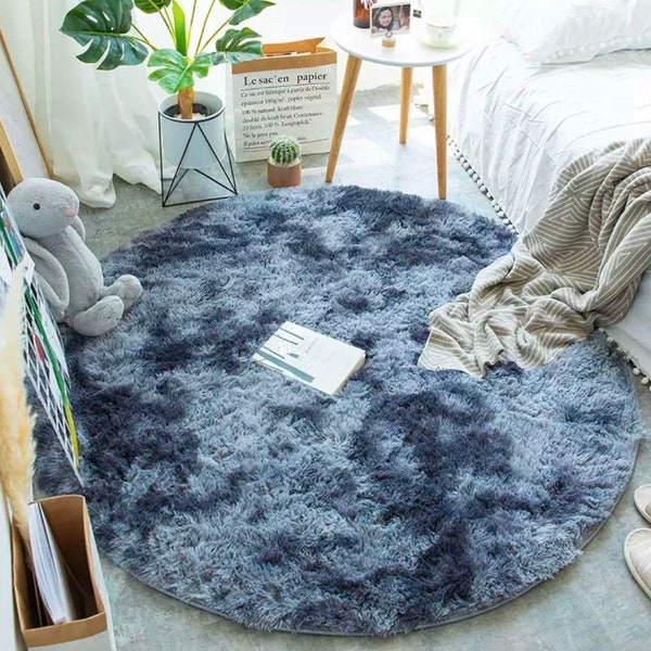 Plush round Rug Carpets for Living room soft home decor Bedroom Kid room Decoration  Salon Thicker Pile carpet