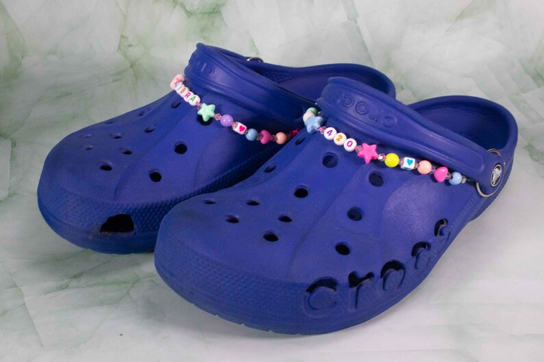 Custom Beaded Croc Charm Bracelet Handmade With Rainbow Etsy