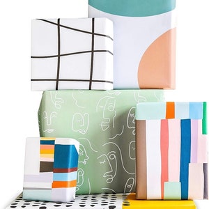 10 Abstract Gift Wrap Sheets - Eco Friendly