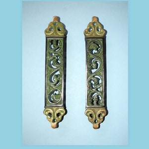 Brass Royal Egypt Door Handles Pair | Ornate Flower Design House Gate Puller | Bathroom Vanity Modern Home Accent