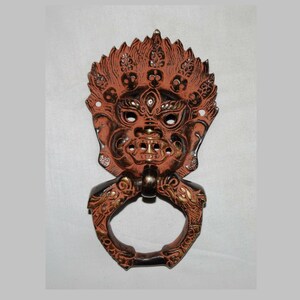Halloween Door Bell | Brass Tribal Face Door Knocker | African Tribal Face Door Bell