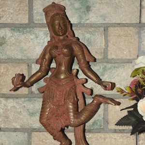 13&#39;&#39; Inches Dancing Sivagami Statue | Brass Ardhanarishvara Idol | Weight: 3.69 KG Approx