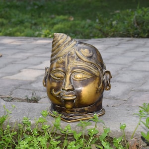 Antique Half Shiva and Half Parvati Head | Ardhanarishvara | Hindu Deity Face | Combined form of Shiva and Parvati