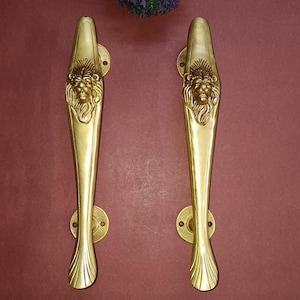Royal Lion Door Grab Handle | Brass Animal Handicraft Indoor Pull Decor WSR