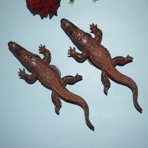 Mässingskrokodil Rund Bas Almirah Handtag | Hantverk Komodovaranformad Innerdörrhandtag