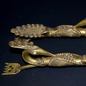 12.3&#39;&#39; Inches Long Peafowl Bird Design Handmade Pull | Brass Peacock Handle
