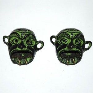 Tribal Monkey Head Paperweight Ashtray | Brass Open Mouth Ghost Face Ashtray Table Decor