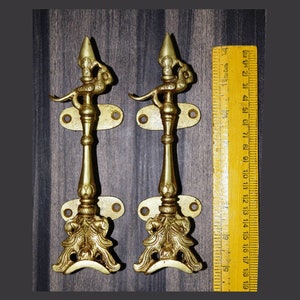 Brass Cockatoo Door Handle Pair | Peafowl Bird Wardrobe Pull | Home Decoration