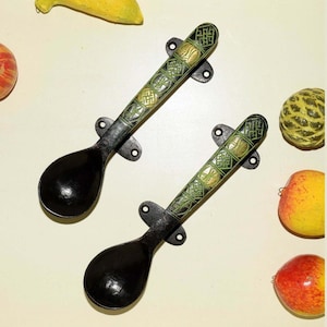 Par de manijas para puerta de cuchara y utensilios/tiradores de armario/decoración de puerta de habitación de hotel