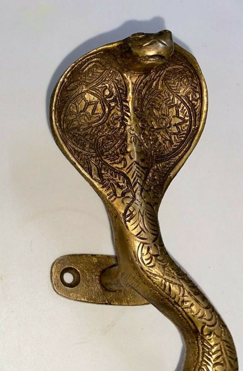 11.5 Inches Venomous Snake Door Handle Brass Antique Theme Etsy