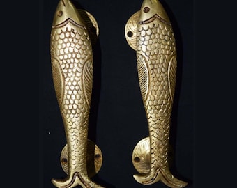 Türgriff aus Messing in Fischform | Türgriff aus Messing in Fischform | Schrankbeschläge Dekor WSR1