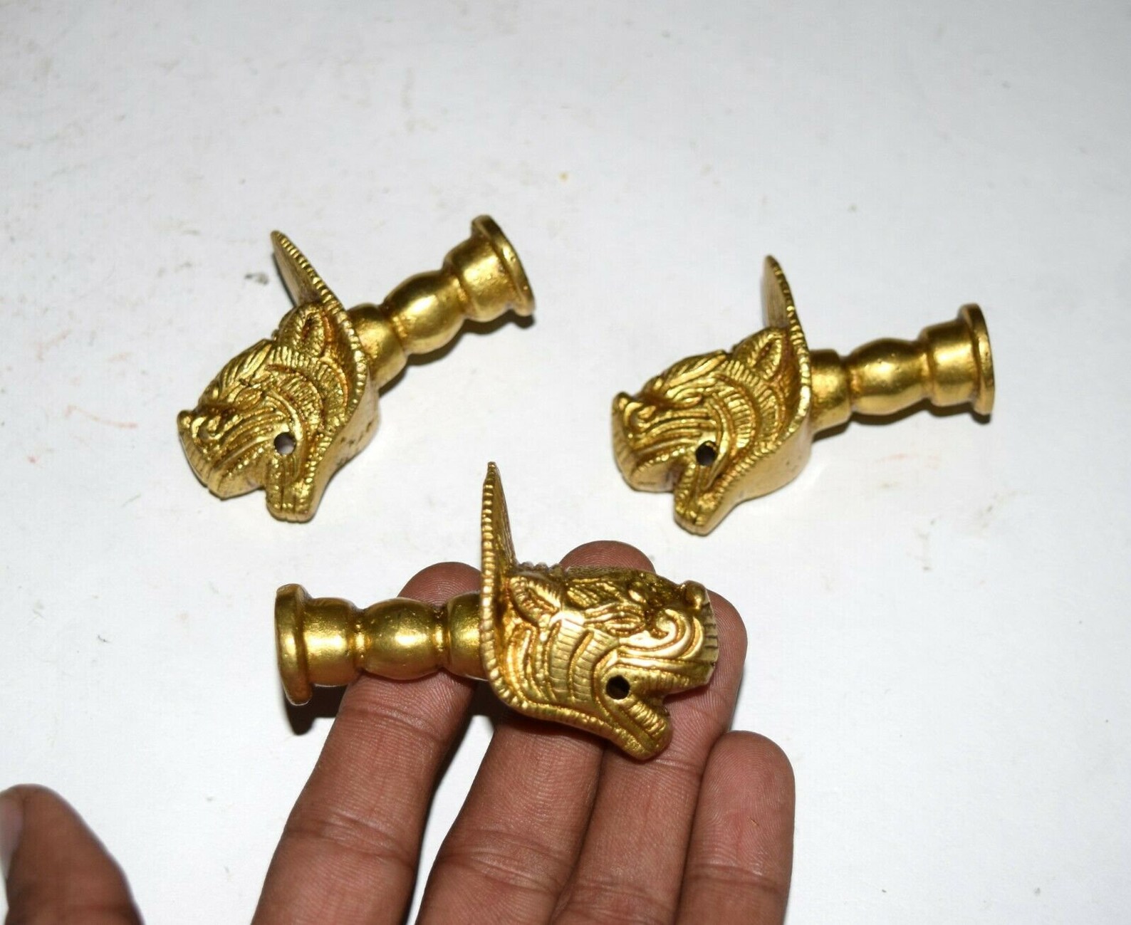Set of 06 Dragon Knobs Brass Yali Dragon Drawer Knobs Etsy