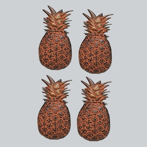 Set of 04 Pieces Pineapple Knobs | Brass Fruit Shape Cabinet Pull Knob | Room Decorative Knob Gift
