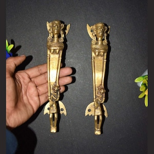 Antique Tribal Women Pull Pair | Women With Baby Shape Door Handle