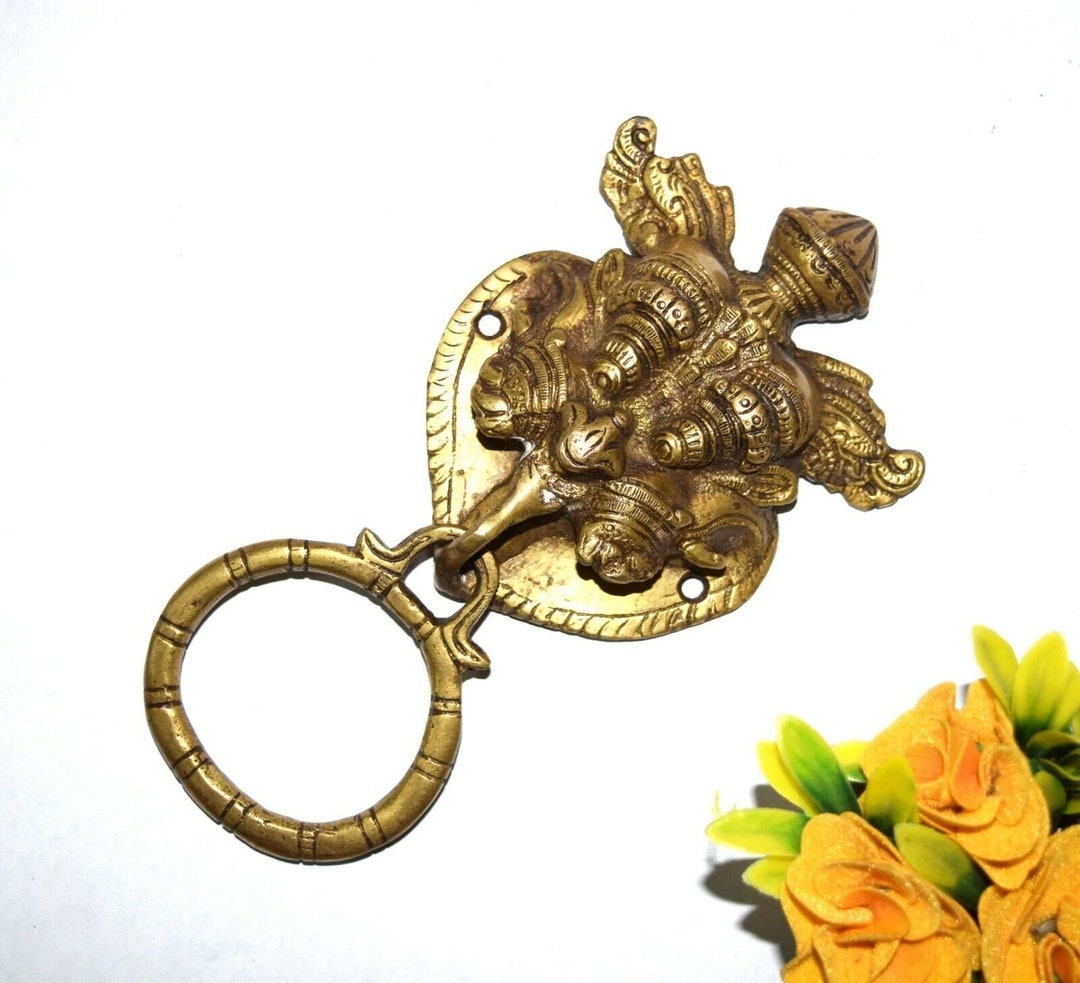Yali Door Knocker Brass Door Accessories Traditional Tribal Theme Etsy