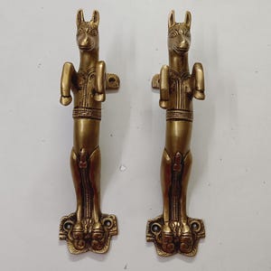 Pony Horse Door Handle Pair | Brass Male Horse Shape Door Pull Set | Kitchen Home Door Decor