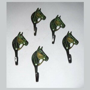 Horse Side Face Design Wall Hook | Brass Bridle Horse Key Tie Hanging Hooks | Set of 05 Pieces Drawing Room Wall Decor
