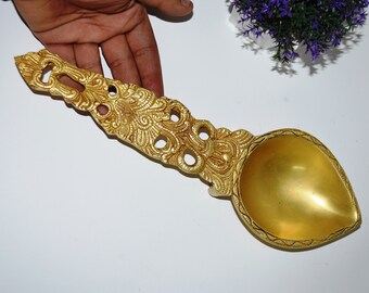 Handmade Filigree Design Oil Wick Holder | Brass Temple Praying Oil Lamp | Traditional Diya