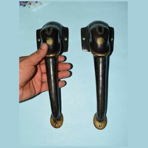 Brass Elephant Door Handle Pair | 11&#39;&#39; Inches Ganesha Pull Bungalow Décor
