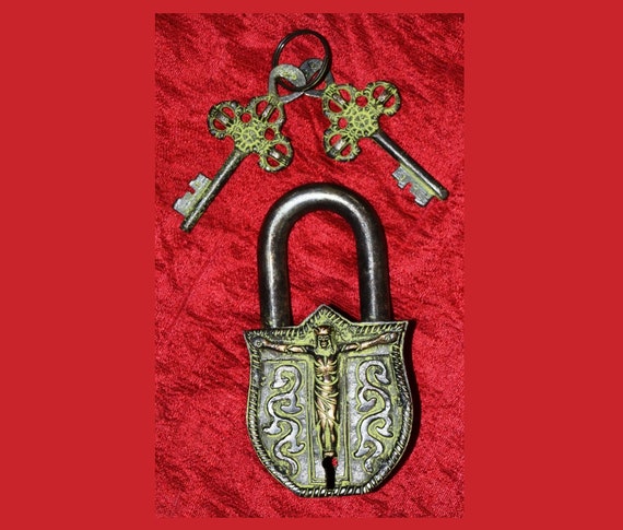 Lord Jesus Christ Pad Lock Brass Religious Design Door | Etsy