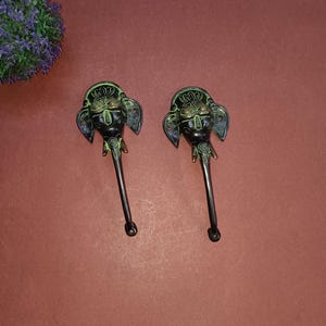 Elephant Head Door Pull | Lotus Engraving Design Handle | Restaurant Entrance Pull