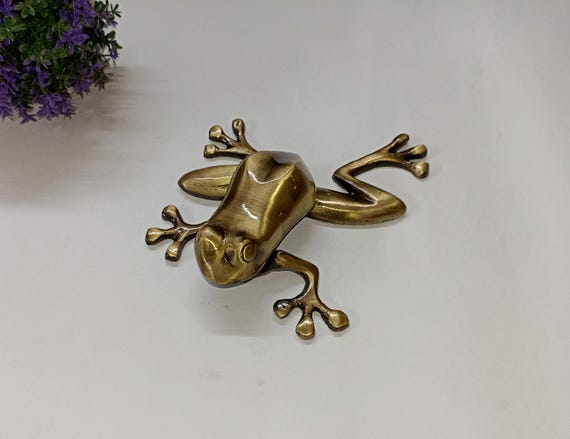 Lacquered Brass Frog Door Knocker | Reptile Toad Design Bedroom