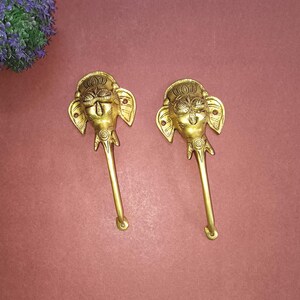 Dörrhandtag i spirituell elefantdesign | Traditionellt dörrhandtag i mässing, par