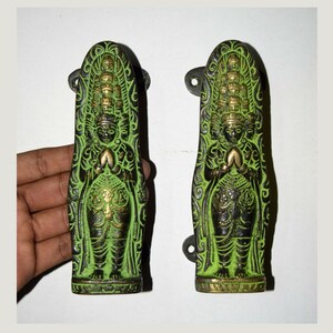 Meenakshi Goddess Handle | Brass Goddess Door Handle | Religious Theme Decor