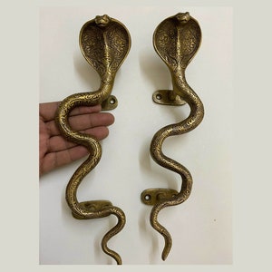11.5&#39;&#39; Inches Cobra Snake Door Handle | Engraving Design Snake Door Pull