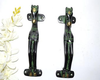Torgriff im Pony-Design | Türgriff aus Messing, Royal Horse Craft, WSR1