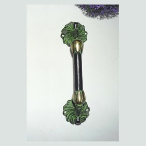 Flower and Leaf Shape Door Pull | Brass Gardening Door Handle Decor | Nature Lover House Warming Decor