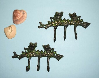 カエルの壁掛けフック | お好みの色をお選びください | 鋳鉄製