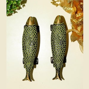 Brass Ocean Fish Wardrobe Pull Decor | Marine Theme Office Door Handle Decor WSR