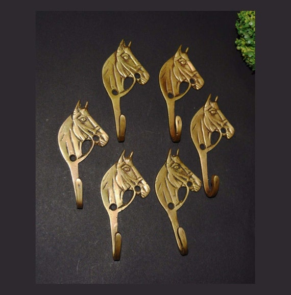 Bridle Horse Shape Wall Hook Brass Horse Side Face Hook Animal Home Wall  Decoration 